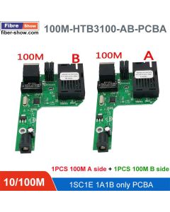 Ethernet switch Fiber Optical Media Converter Single Mode HTB3100 1 SC fiber Port and 1 RJ45 10/100M PCBA