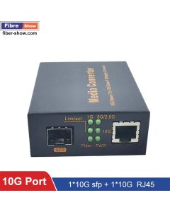 10G 1SFP1E Fiber Optical media converter 1 port SFP to 1 port RJ-45 