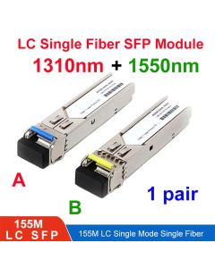 1 Pair 155Mbps SFP Bi-Directional Transceiver Single Mode Single Fiber SFP Module 20km LC DDM