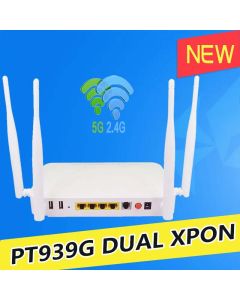Original new XPON ONU 4 Antennas GE 2USB TEL HGU WIFI 2.4G & 5G Dual Band ONT EPON/GPON in English version PT939G Optical fiber router