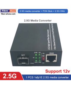 2.5G 1SFP1E Fiber Optical media converter 1 port SFP to 1 RJ-45 gigabit optical fiber ethernet SFP Stick Module GPON/EPON Bridge Mode ONU Web Compatible With Common E/GPON Mikrotik ODI MA5671A with dial switch