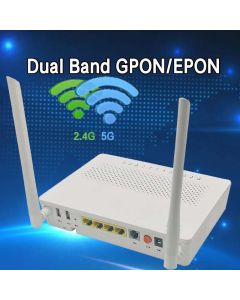 Original XPON GPON ONU ONT 2ANTENNAS GE 2USB TEL HGU WIFI 2.4G & 5G Dual Band ONT EPON/GPON in English version PT939G Optical fiber router Second-Hand