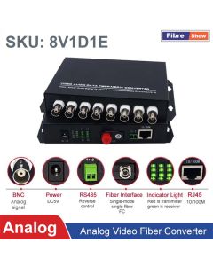 1 Pair 2 Pieces/lot 2/4/8CH BNC Analog Video Fiber Optical Terminal Converter Extender Transceiver With RS485 Data and FC Fiber Connect port