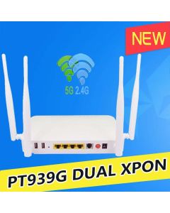 New XPON ONU GE 2USB TEL HGU WIFI 2.4G&5G Dual Band ONT EPON/GPON in English version PT939G Optical fiber router