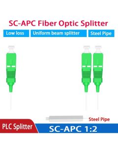 PLC Splitter Mini Block-less SC/APC Connector Fiber Optic Wire harness Steel Tube 0.9mm1x8 Differential
