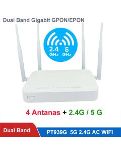 XPON ONU GE+2USB+TEL HGU WIFI 2.4G&5G Secondhand Dual Band ONT Used EPON/GPON in English version PT939G FTTH Optical fiber router with Power